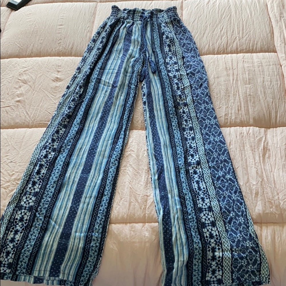 colorful blue flare pants size XS